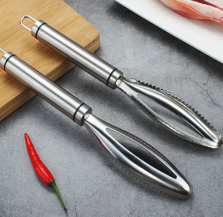 304 Stainless Steel Household Kitchen Tool Manual Remover Magic Brush Fish Scale Scraper_voghion.com