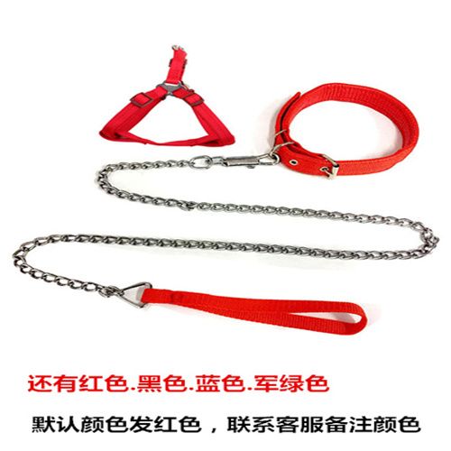 狗狗牵引绳铁链子1.2米1.8米小型中型大型绳子项圈胸背带猫狗通用