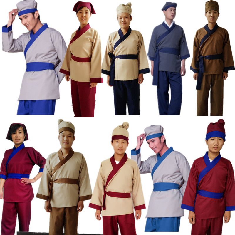 古装汉服男女酒店服装仿古代家丁小二仆人书生演出职业舞台装表演
