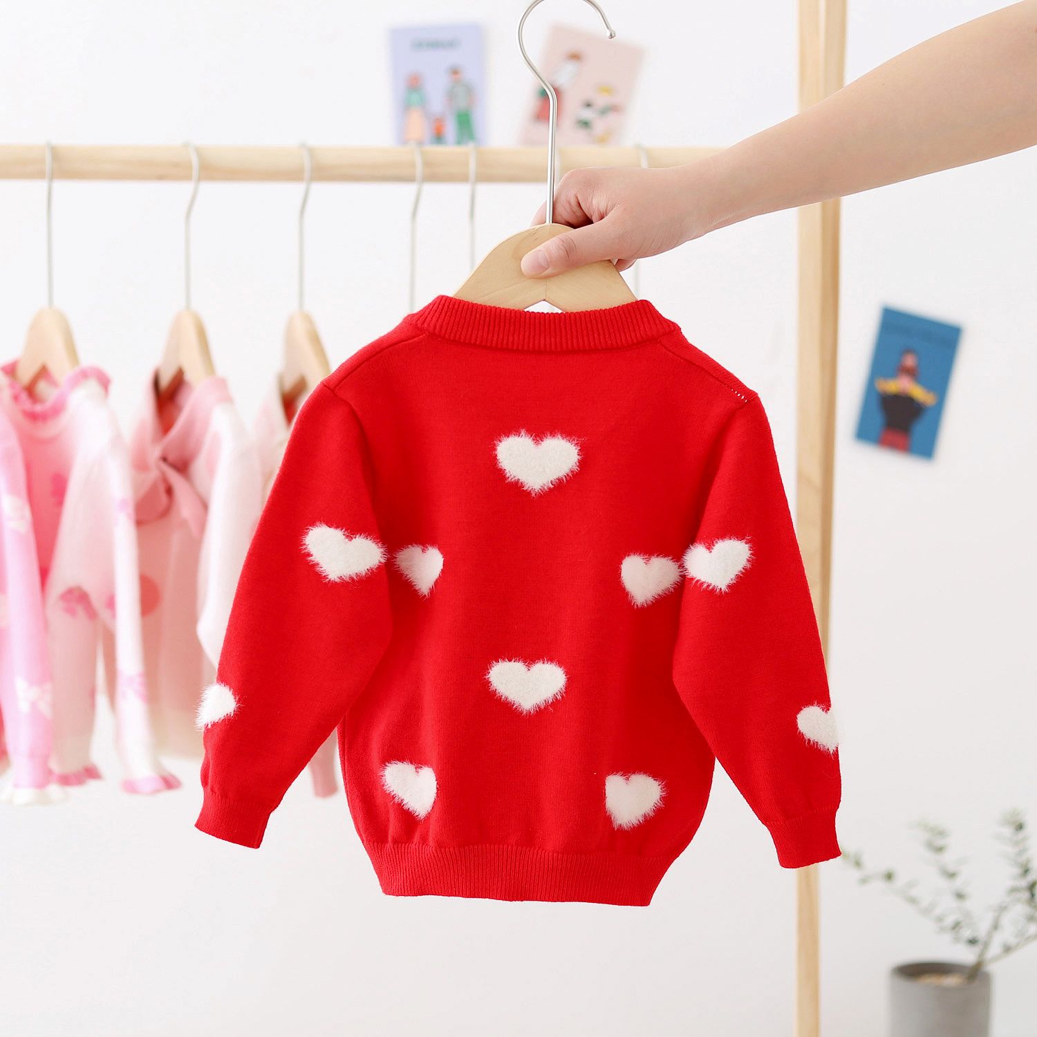 Coat 2026 New Style Sweater Little Girls' Children's Top Spring And Autumn Knitted Cardigan_voghion.com
