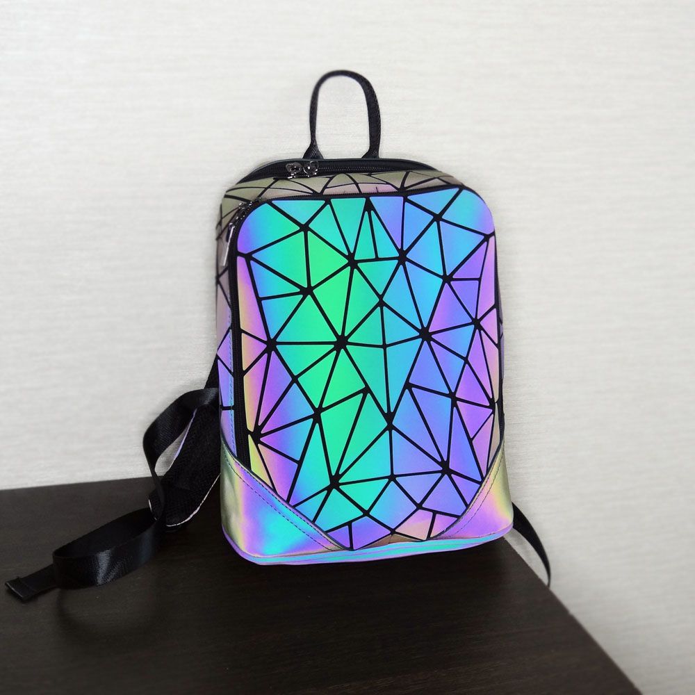 Cool Luminous Personality Fashion Laser Color-Changing Shoulder Student White-Collar Travel Backpack