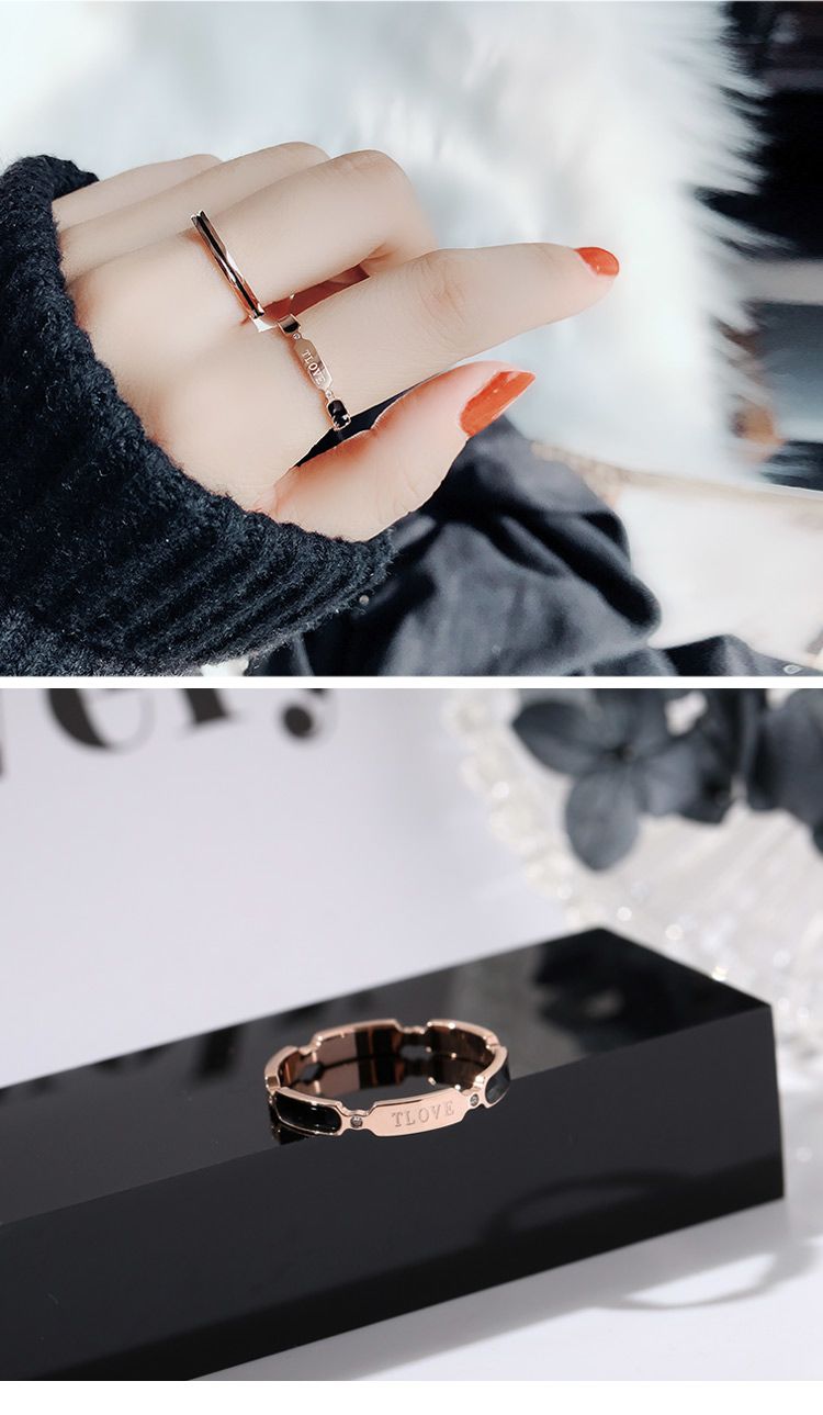 Minimalistische designer ring van titanium staal voor dames_voghion.com