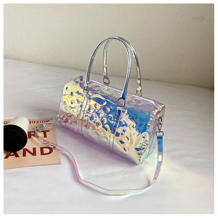 Colorful Transparent Travel Bag New Women'S Bag Casual Fitness Bag Super Cool Portable Laser Bag Swimming Bag