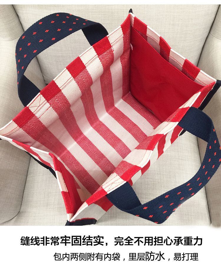 Large-Capacity Hand-Carried Take-Away Lunch Thickened Waterproof Canvas Shopping Bag Portable Portable Travel Bag