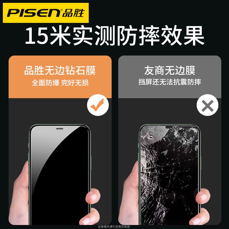 品胜苹果17/16/15/14/13/12Pro钢化膜iPhone11/X/XR钻石手机膜Air 图片 7