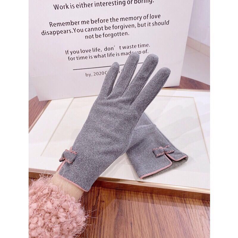 Guantes autocalentables para mujer, pantalla táctil cálida, modelos de otoño e invierno, lindos lazos, conducción de moda, versión coreana de calefacción Derong_voghion.com