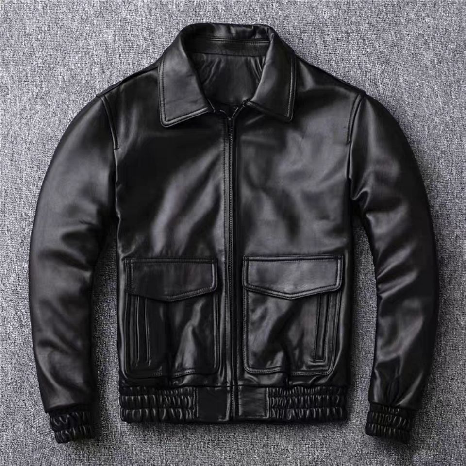 空军飞行员皮夹克新西兰头层绵羊皮真皮皮衣男短款飞行服外套特价