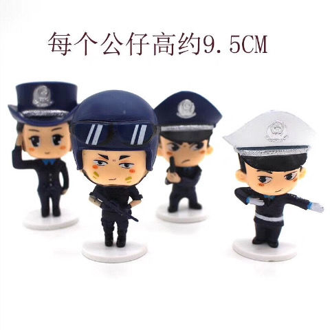 生日蛋糕装饰摆件q版警察特警女警交警人偶公仔手办烘焙装饰