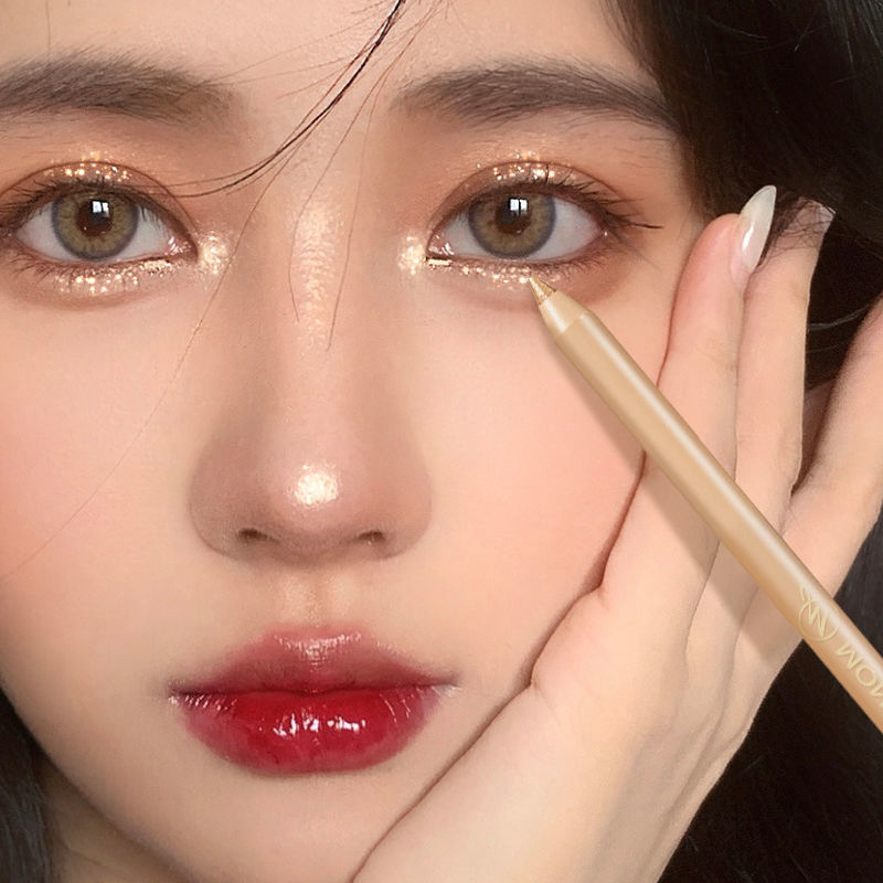 Silkworm pen pearlescent Internet celebrity down to fine shimmering pearlescent white champagne gold lying stick pen contouring highlighter pen to brighten beginners
