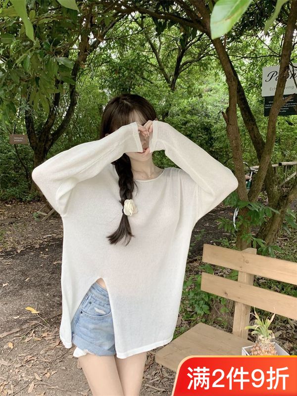 防曬衣服女夏季新款學生韓版寬鬆防紫外線冰絲薄款長袖t恤ins上衣