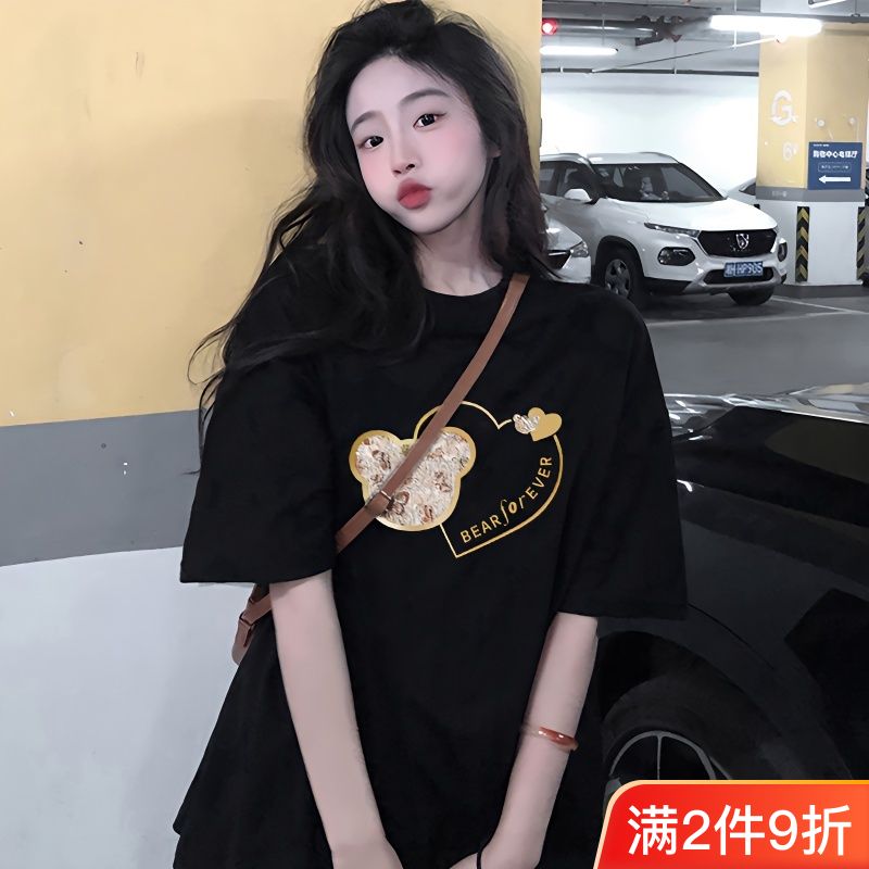 夏季純棉短袖t恤女學生2023新款韓版寬鬆ins半袖港風上衣時尚百搭