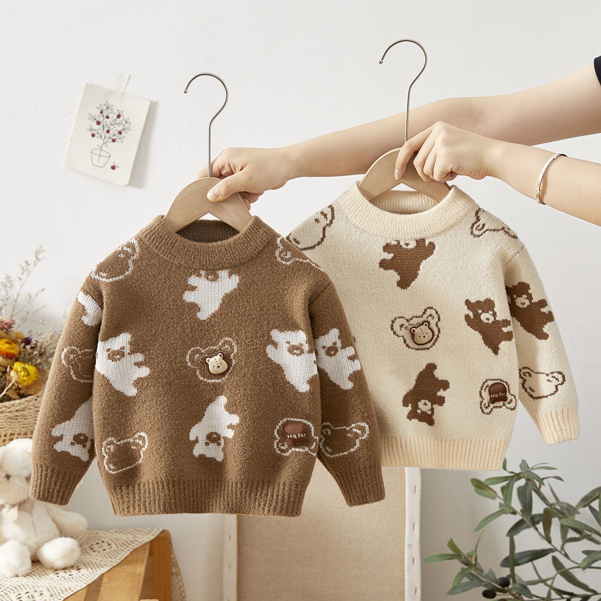 男童毛衣秋冬款儿童针织衫2025秋季新款宝宝上衣加厚打底衫毛线衣