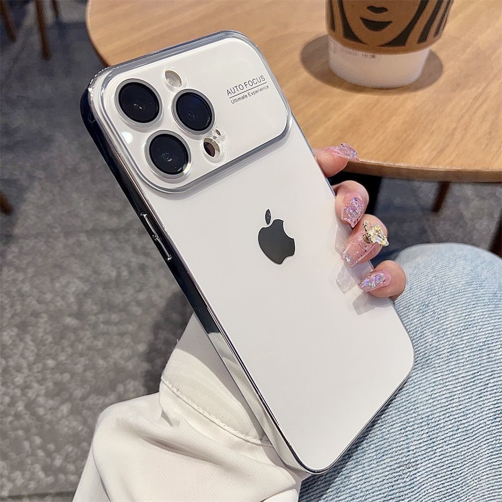 护镜大视窗适用于苹果16promax手机壳14全包iPhone13磨砂壳15电镀