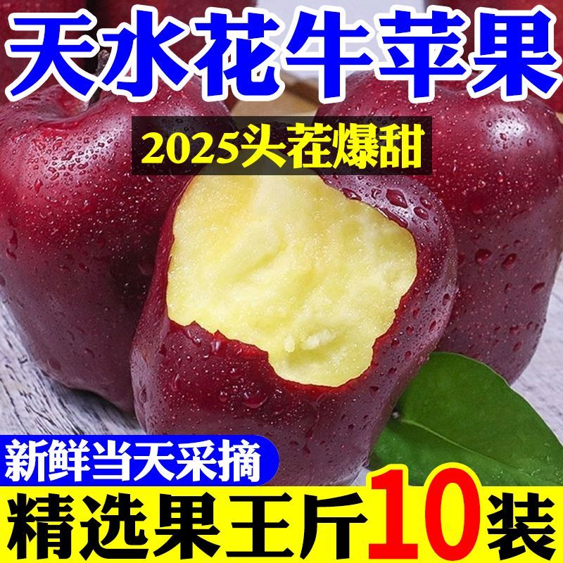 【果王】现摘甘肃天水花牛苹果新鲜粉面刮泥宝宝辅食蛇果应季水果