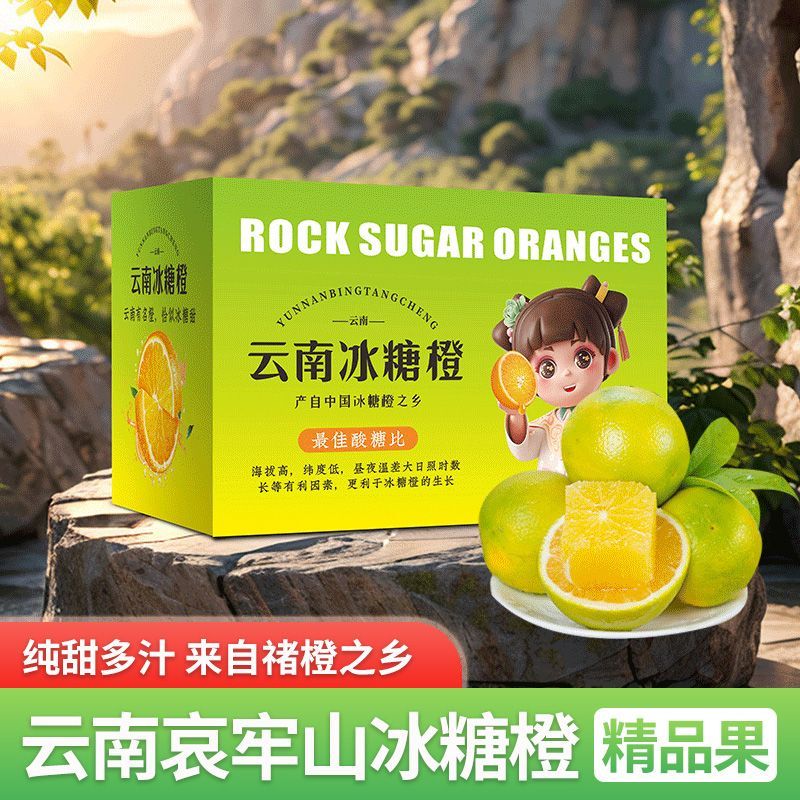 【精品果】云南哀牢山冰糖橙新鲜现摘应季水果薄皮橙子褚甜橙彩箱