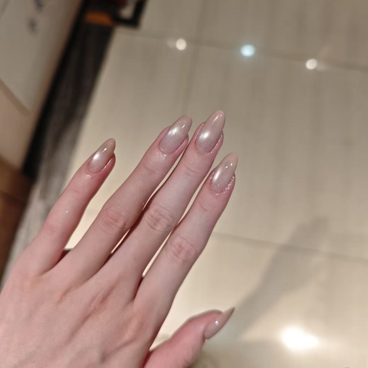 Purely Handmade Wearable Nude Cat Eye New Simple Ins Style Whitening Nail Stickers Removable High-end_voghion.com