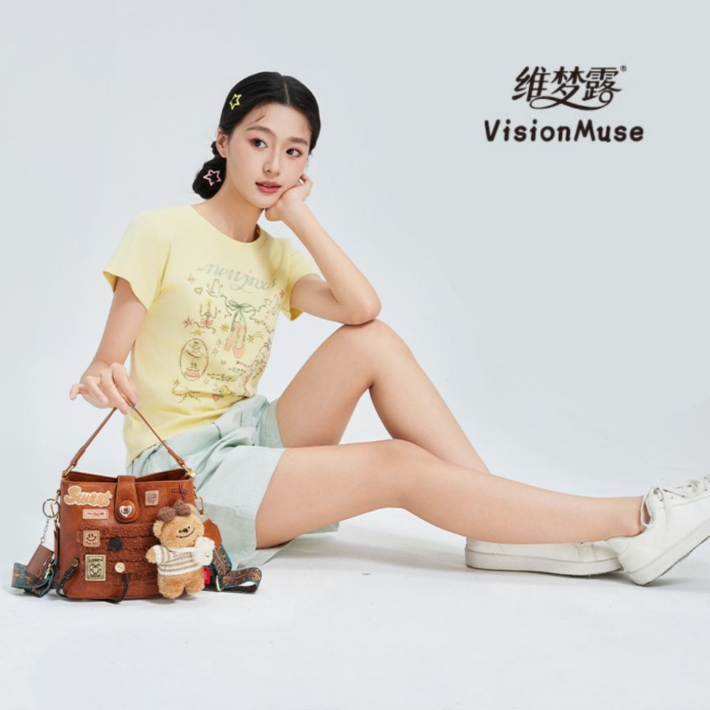 维梦露新款原创萌熊学院复古时尚通勤单肩可爱小型斜挎手提包女生