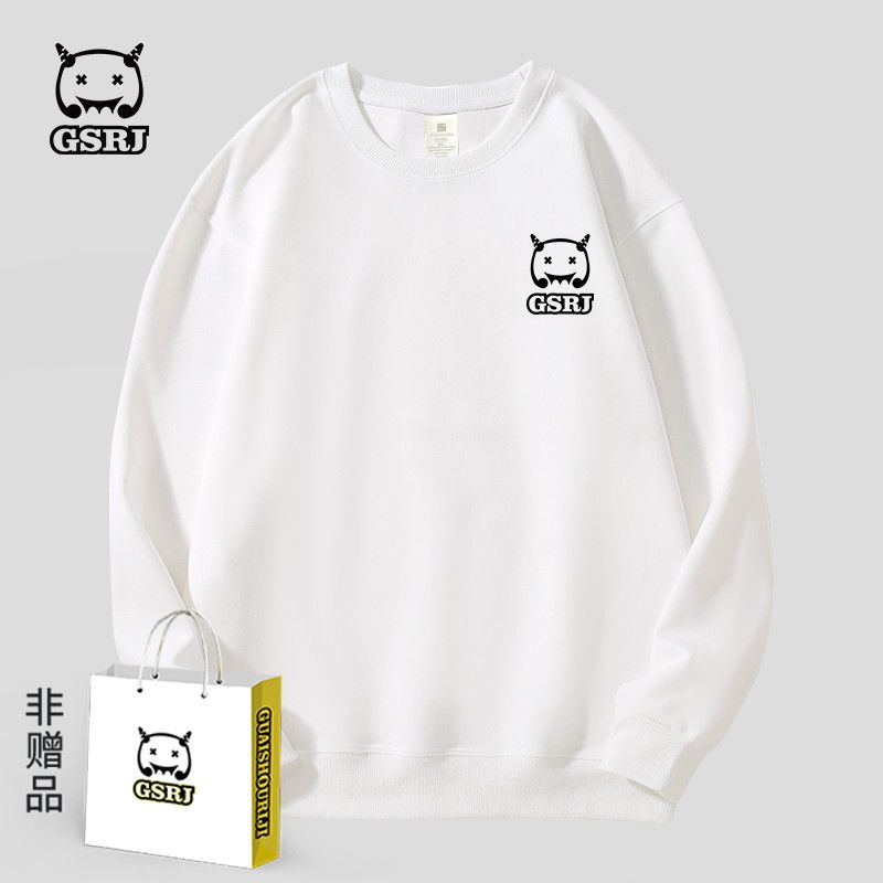 怪兽日记无帽圆领卫衣潮牌时尚印花2024年春秋流行情侣学生上衣