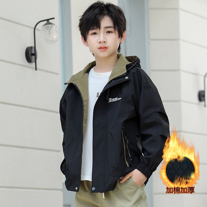 Windjacke für Jungen im Frühling, neue trendige, locker sitzende Kapuzenjacke für ältere Kinder, lässiger Mantel für Frühling und Herbst_voghion.com