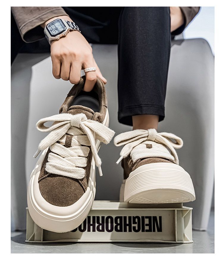 Baskets décontractées pour homme avec semelle épaisse tendance_voghion.com