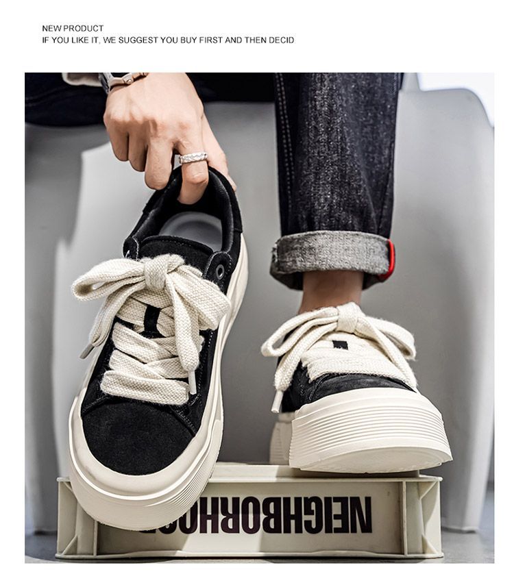 Baskets décontractées pour homme avec semelle épaisse tendance_voghion.com