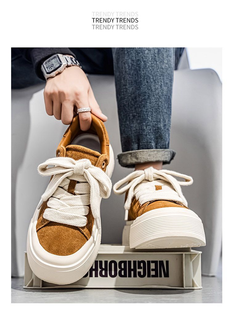 Baskets décontractées pour homme avec semelle épaisse tendance_voghion.com