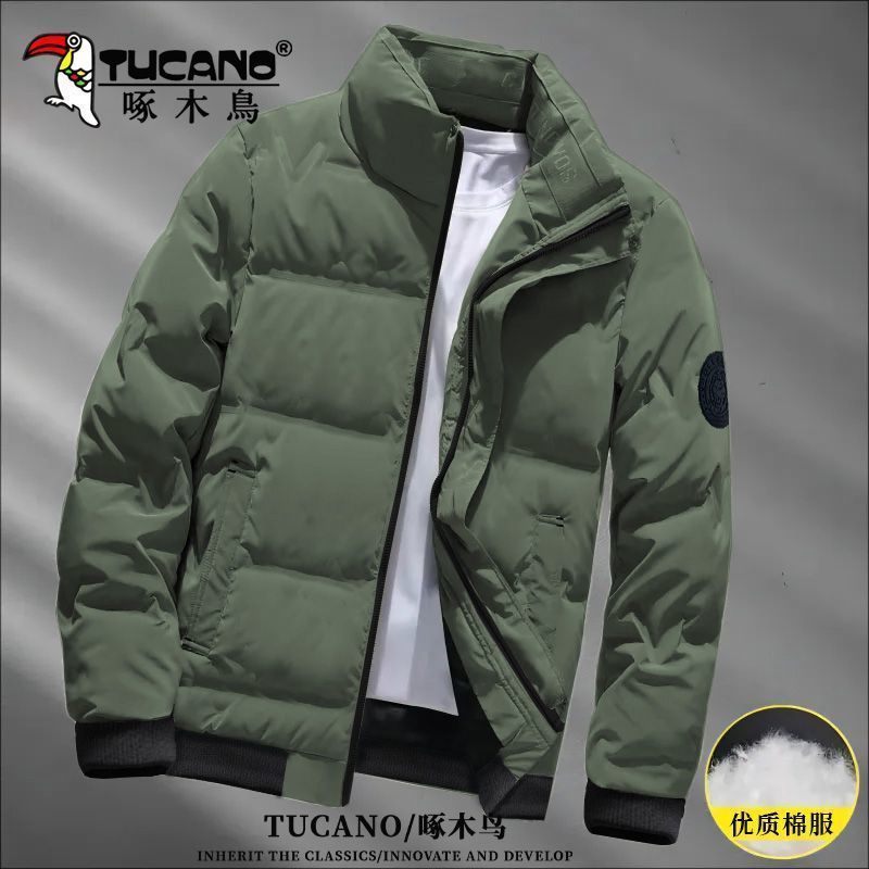 啄木鸟新款冬季男士闲短款棉服加厚保暖立领棉衣潮流韩版棉袄外套