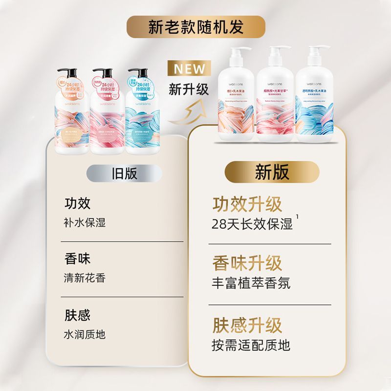 屈臣氏维E柔滑保湿润肤露500ml补水滋润抗干燥男女身体乳润肤乳