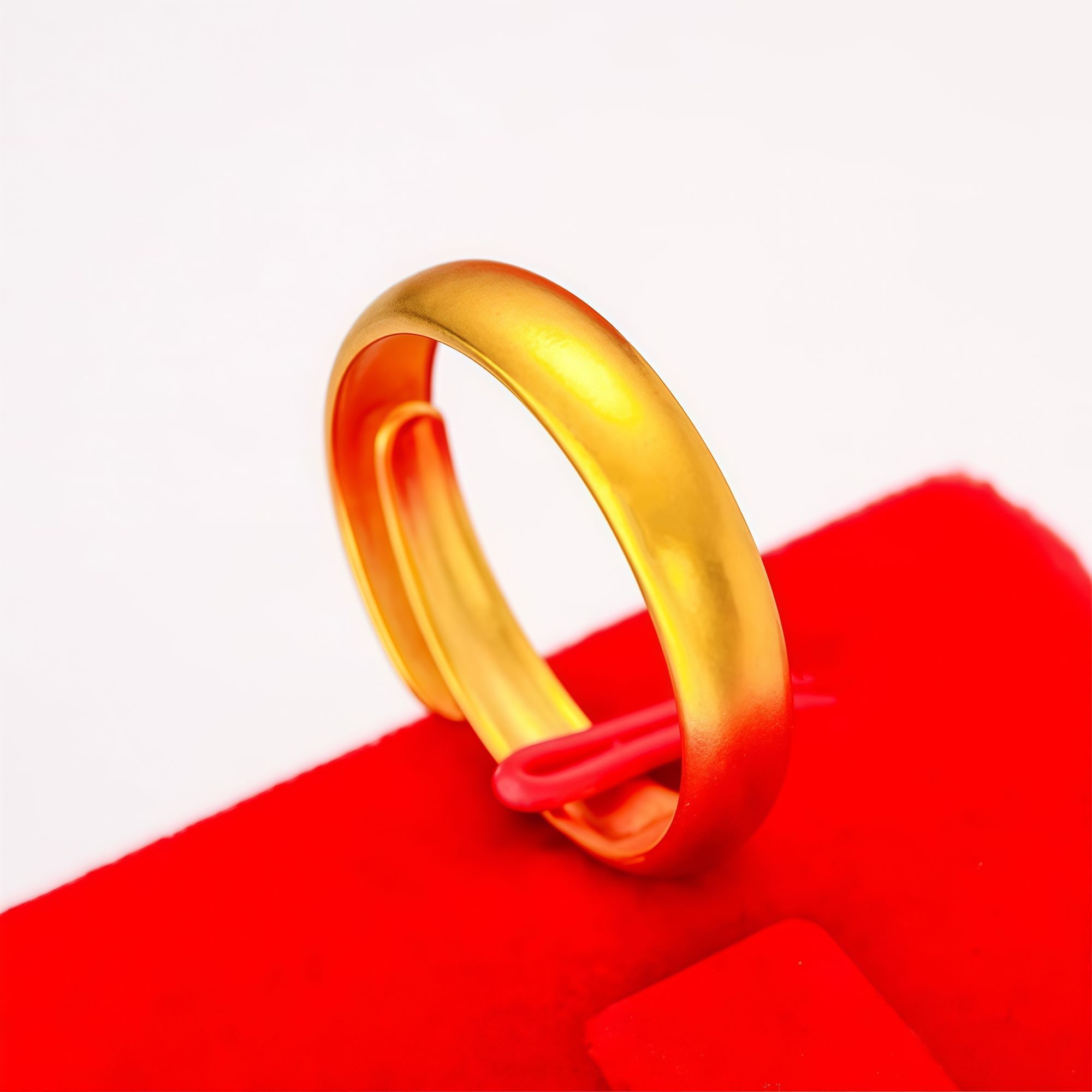 Anello in oro opaco, stile francese massiccio con apertura regolabile, semplice ed elegante, stile coppia, anello a fascia semplice di lusso leggero_voghion.com