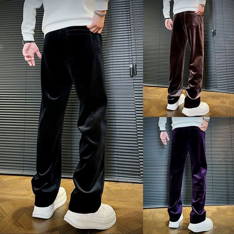 男士秋冬高档轻奢商务直筒裤慵懒风简约运动弹力修身休闲裤