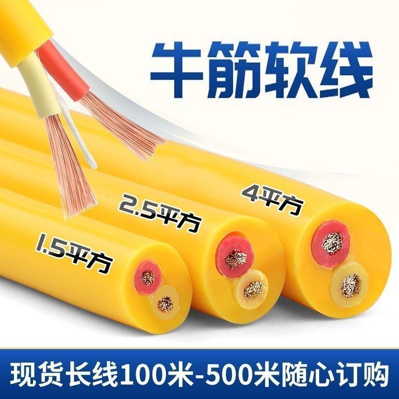 国标RVV牛筋电线超软线1.5/2.5/4/6平方家用线零下37度超级防冻线