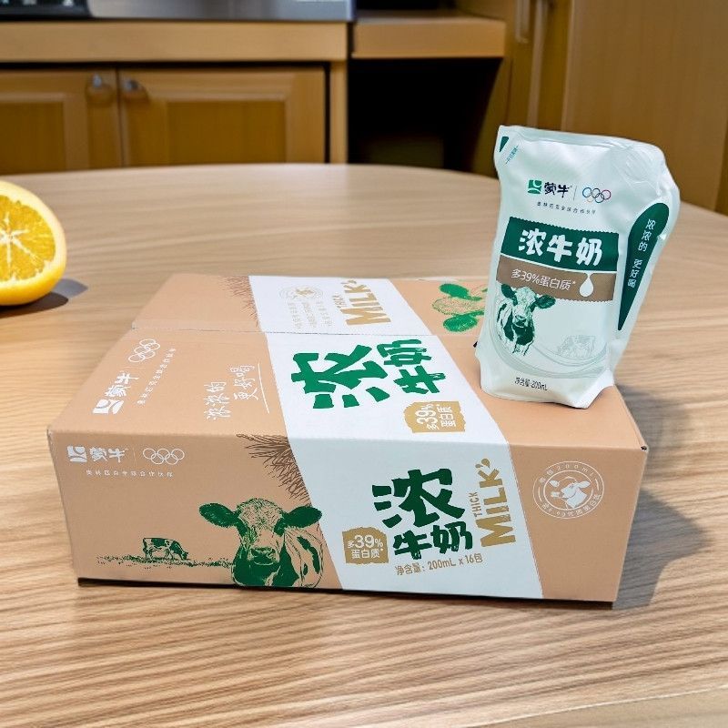 8月新产蒙牛爱克林浓牛奶200ml*16