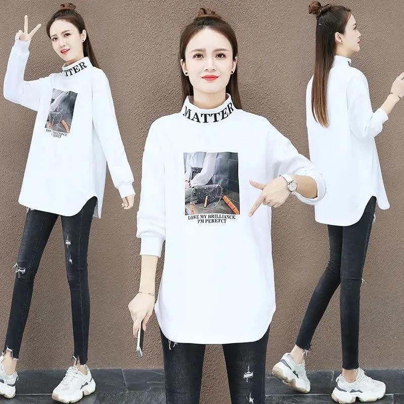 德绒中长款加厚新款宽松高领打底