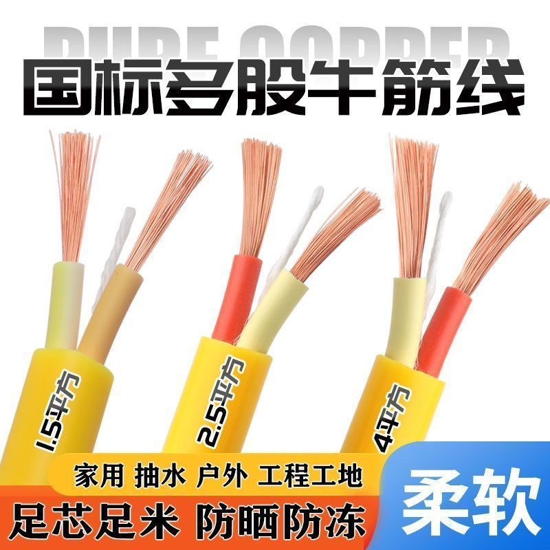 高品质防冻软电线电缆柔软电线电源线家用工地专用电动车充电线