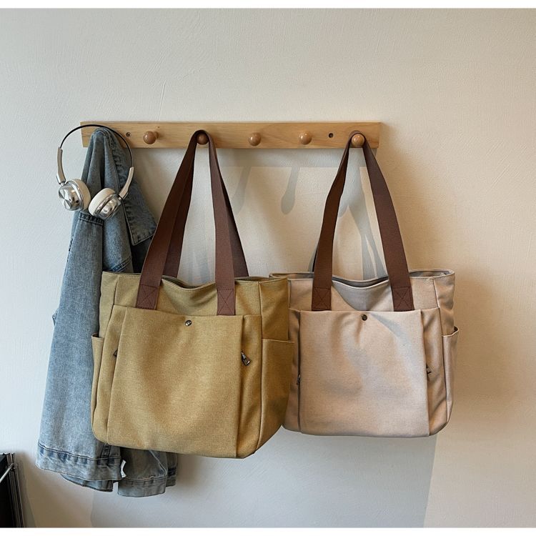Canvas tote tas voor dames grote schoudertas voor werk en school_voghion.com