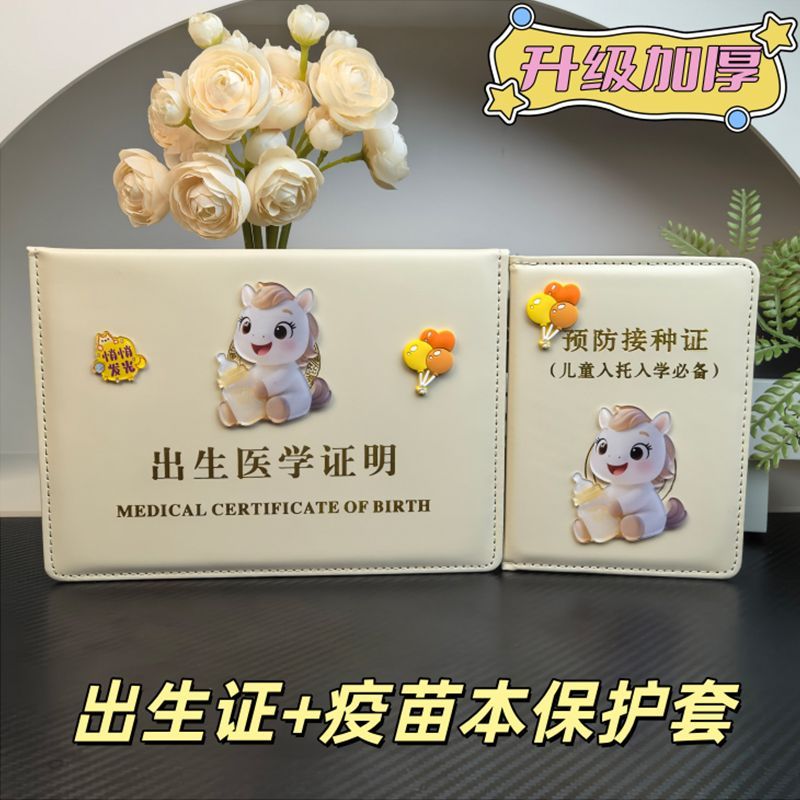 出生证疫苗本保护套龙蛇马宝宝医学出生证明疫苗预防接种本证件套