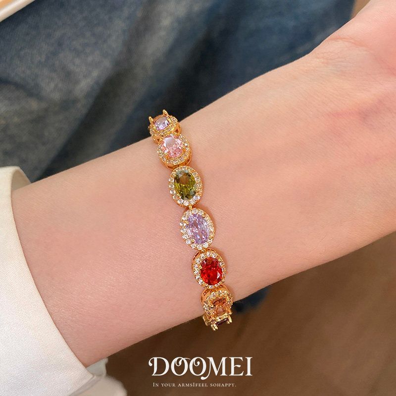 Color Zircon Buckle Bracelet detail image 1