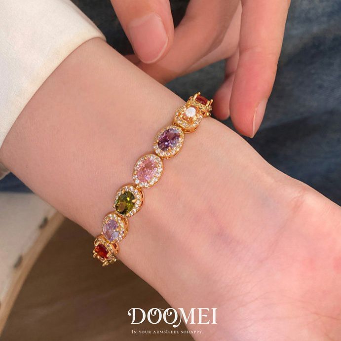 Color Zircon Buckle Bracelet detail image 18