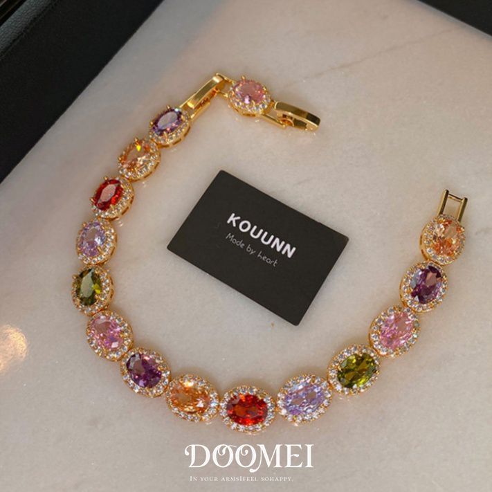Color Zircon Buckle Bracelet detail image 16