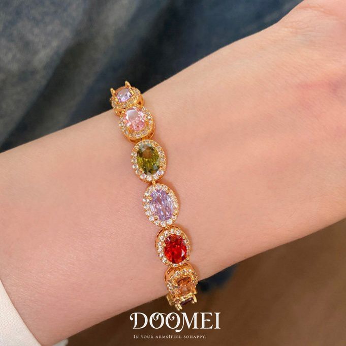 Color Zircon Buckle Bracelet detail image 6