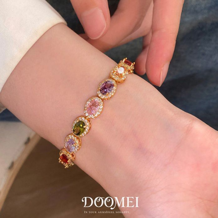 Color Zircon Buckle Bracelet detail image 14