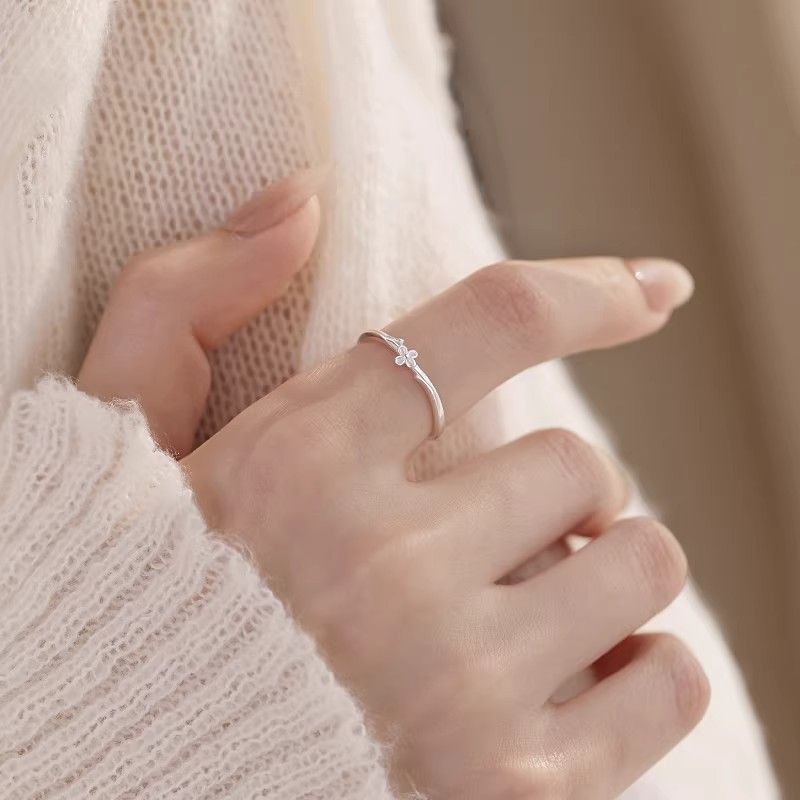 Lilafarbener Blumenring 925 Versilbert Design Ring Für Damen_voghion.com