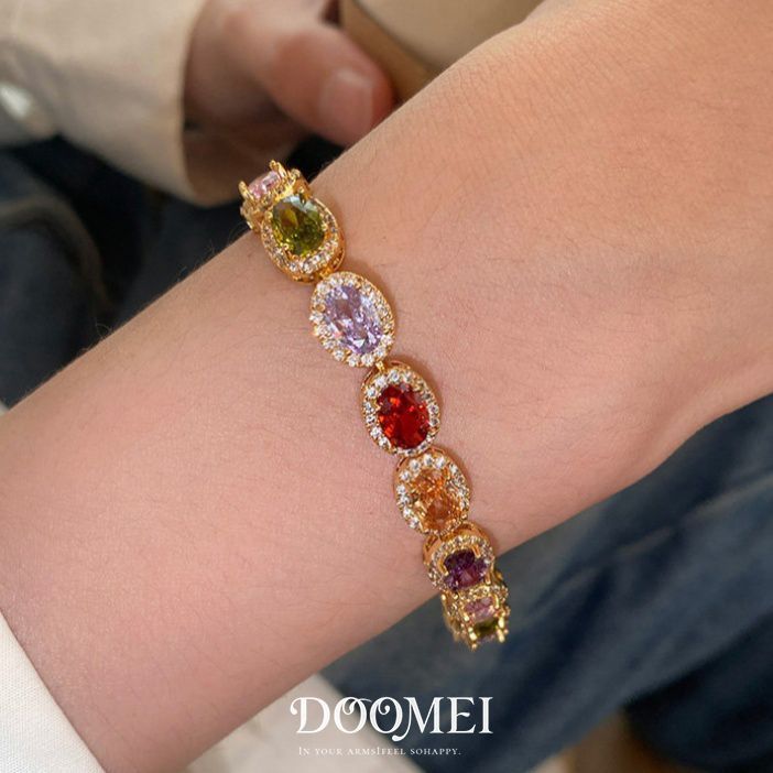 Color Zircon Buckle Bracelet detail image 10
