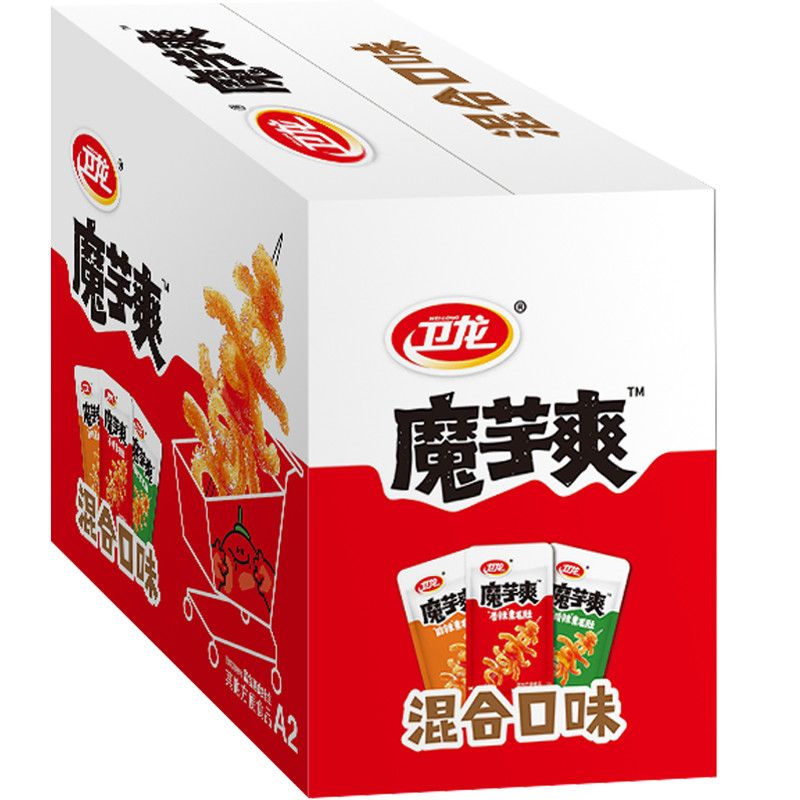 卫龙魔芋爽盒装660g混合味mini小包装素毛肚辣条魔芋干解馋小零食