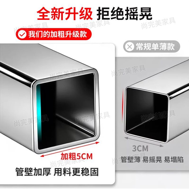 加厚不锈钢木床加厚支撑小户型出租房单双人床家用卧室简约板式床 图片 6