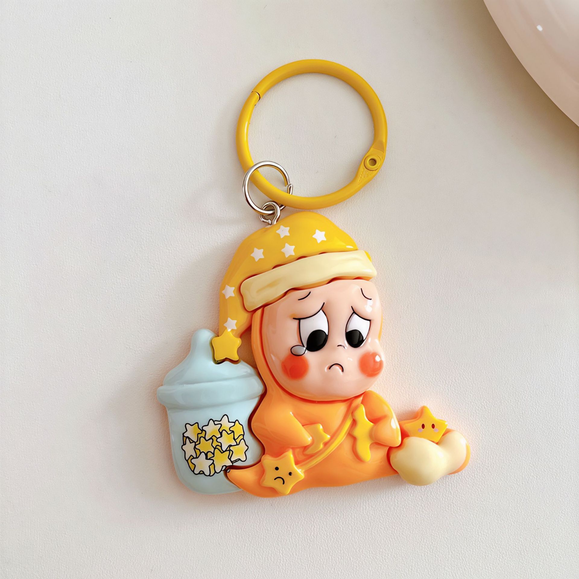 Large Size Good Night Series Starman Keychain Cute Cartoon Bag Pendant Student Best Friend Gift Keyring_voghion.com