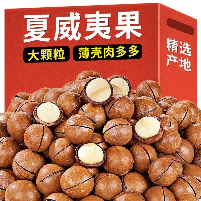 【大开口】夏威夷果奶香味500g大颗粒炒货休闲零食干果送开壳器
