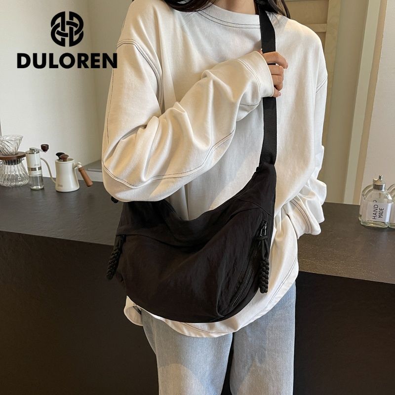 DULOREN斜挎包大容量通勤包2026新款包包单肩运动百搭背包饺子包 图片 7
