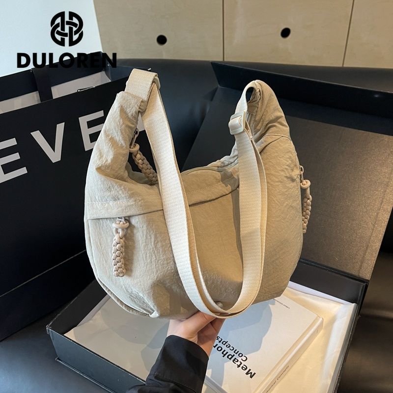 DULOREN斜挎包大容量通勤包2026新款包包单肩运动百搭背包饺子包 图片 9