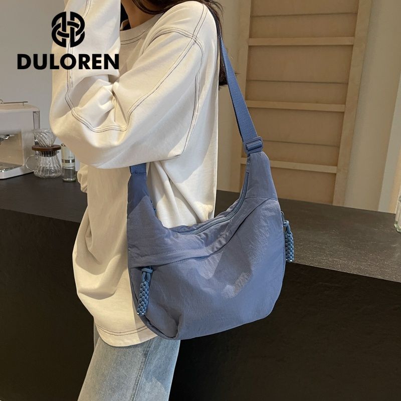 DULOREN斜挎包大容量通勤包2026新款包包单肩运动百搭背包饺子包 图片 5